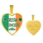 Irish Princess Necklace Stainless Steel or 18k Gold Heart Pendant 18-22'' - Express Your Love Gifts