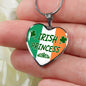 Irish Princess Necklace Stainless Steel or 18k Gold Heart Pendant 18-22'' - Express Your Love Gifts