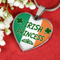 Irish Princess Necklace Stainless Steel or 18k Gold Heart Pendant 18-22'' - Express Your Love Gifts