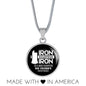 Iron Sharpens Iron Proverbs 27:17 Circle Pendant Stainless Steel or 18k Gold 18-22"-Express Your Love Gifts