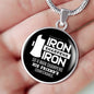 Iron Sharpens Iron Proverbs 27:17 Circle Pendant Stainless Steel or 18k Gold 18-22"-Express Your Love Gifts
