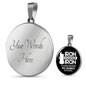 Iron Sharpens Iron Proverbs 27:17 Circle Pendant Stainless Steel or 18k Gold 18-22"-Express Your Love Gifts