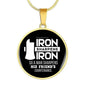 Iron Sharpens Iron Proverbs 27:17 Circle Pendant Stainless Steel or 18k Gold 18-22"-Express Your Love Gifts