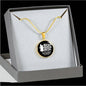 Iron Sharpens Iron Proverbs 27:17 Circle Pendant Stainless Steel or 18k Gold 18-22"-Express Your Love Gifts