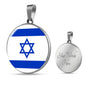 Israel Flag Necklace Israel Flag Stainless Steel or 18k Gold 18-22" - Express Your Love Gifts