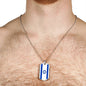 Israel Flag Necklace Israel Flag Stainless Steel or 18k Gold Dog Tag 24" - Express Your Love Gifts