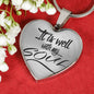 It Is Well With My Soul Necklace Stainless Steel or 18k Gold Heart Pendant 18-22" - Express Your Love Gifts