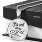 It Is Well With My Soul Plain Circle Necklace Stainless Steel or 18k Gold 18-22"-Express Your Love Gifts