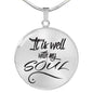 It Is Well With My Soul Plain Circle Necklace Stainless Steel or 18k Gold 18-22"-Express Your Love Gifts