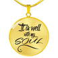 It Is Well With My Soul Plain Circle Necklace Stainless Steel or 18k Gold 18-22"-Express Your Love Gifts
