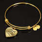 It Is Well With My Soul Stainless Steel or 18k Gold Heart Bangle Bracelet - Express Your Love Gifts