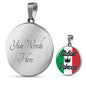 Italian Princess Circle Pendant Necklace Stainless Steel or 18k Gold 18-22" - Express Your Love Gifts