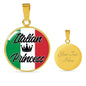 Italian Princess Circle Pendant Necklace Stainless Steel or 18k Gold 18-22" - Express Your Love Gifts