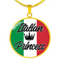 Italian Princess Circle Pendant Necklace Stainless Steel or 18k Gold 18-22" - Express Your Love Gifts
