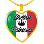 Italian Princess Necklace Stainless Steel or 18k Gold Heart Pendant 18-22'' - Express Your Love Gifts