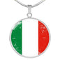 Italy Flag Necklace Italy Flag Stainless Steel or 18k Gold 18-22" - Express Your Love Gifts