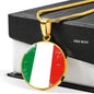 Italy Flag Necklace Italy Flag Stainless Steel or 18k Gold 18-22" - Express Your Love Gifts