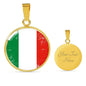 Italy Flag Necklace Italy Flag Stainless Steel or 18k Gold 18-22" - Express Your Love Gifts