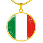 Italy Flag Necklace Italy Flag Stainless Steel or 18k Gold 18-22" - Express Your Love Gifts