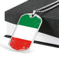 Italy Flag Necklace Italy Flag Stainless Steel or 18k Gold Dog Tag 24" - Express Your Love Gifts