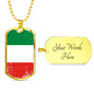 Italy Flag Necklace Italy Flag Stainless Steel or 18k Gold Dog Tag 24" - Express Your Love Gifts