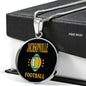 Jacksonville Circle Pendant Football Fan Necklace Stainless Steel or 18k Gold 18-22" - Express Your Love Gifts