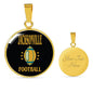 Jacksonville Circle Pendant Football Fan Necklace Stainless Steel or 18k Gold 18-22" - Express Your Love Gifts