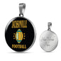 Jacksonville Circle Pendant Football Fan Necklace Stainless Steel or 18k Gold 18-22" - Express Your Love Gifts