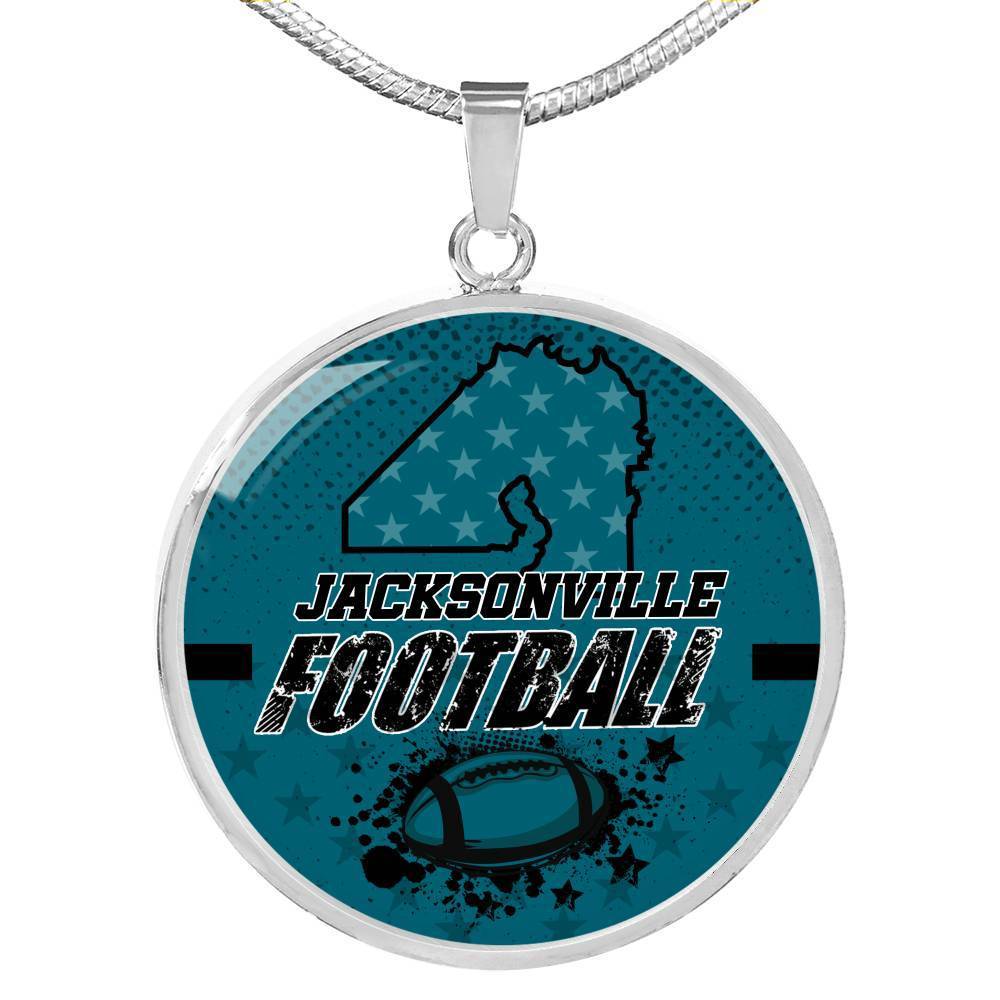 Jacksonville Football Fan Stainless Steel Sports Necklace Stainless Steel or 18k Gold 18-22" - Express Your Love Gifts