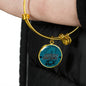 Jacksonville Fan Football Circle Necklace Stainless Steel or 18k Gold 18-22"-Express Your Love Gifts