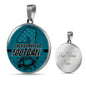 Jacksonville Fan Football Circle Necklace Stainless Steel or 18k Gold 18-22"-Express Your Love Gifts