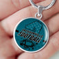 Jacksonville Fan Football Circle Necklace Stainless Steel or 18k Gold 18-22"-Express Your Love Gifts