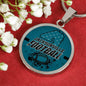 Jacksonville Fan Football Circle Necklace Stainless Steel or 18k Gold 18-22"-Express Your Love Gifts