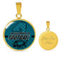 Jacksonville Fan Football Circle Necklace Stainless Steel or 18k Gold 18-22"-Express Your Love Gifts