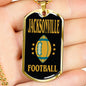 Jacksonville Fan Necklace Dog Tag Stainless Steel or 18k Gold 24" Chain - Express Your Love Gifts