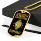 Jacksonville Fan Necklace Dog Tag Stainless Steel or 18k Gold 24" Chain - Express Your Love Gifts