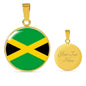 Jamaica Flag Necklace Jamaica Flag Stainless Steel or 18k Gold 18-22" - Express Your Love Gifts