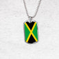 Jamaica Flag Necklace Jamaica Flag Stainless Steel or 18k Gold Dog Tag 24" - Express Your Love Gifts