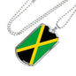 Jamaica Flag Necklace Jamaica Flag Stainless Steel or 18k Gold Dog Tag 24" - Express Your Love Gifts