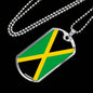 Jamaica Flag Necklace Jamaica Flag Stainless Steel or 18k Gold Dog Tag 24" - Express Your Love Gifts