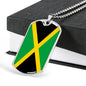 Jamaica Flag Necklace Jamaica Flag Stainless Steel or 18k Gold Dog Tag 24" - Express Your Love Gifts