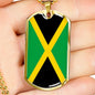 Jamaica Flag Necklace Jamaica Flag Stainless Steel or 18k Gold Dog Tag 24" - Express Your Love Gifts
