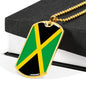 Jamaica Flag Necklace Jamaica Flag Stainless Steel or 18k Gold Dog Tag 24" - Express Your Love Gifts