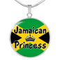 Jamaican Princess Circle Pendant Necklace Stainless Steel or 18k Gold 18-22" - Express Your Love Gifts