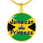 Jamaican Princess Circle Pendant Necklace Stainless Steel or 18k Gold 18-22" - Express Your Love Gifts