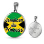 Jamaican Princess Circle Pendant Necklace Stainless Steel or 18k Gold 18-22" - Express Your Love Gifts