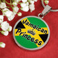 Jamaican Princess Circle Pendant Necklace Stainless Steel or 18k Gold 18-22" - Express Your Love Gifts