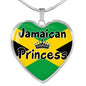 Jamaican Princess Necklace Stainless Steel or 18k Gold Heart Pendant 18-22'' - Express Your Love Gifts