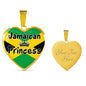 Jamaican Princess Necklace Stainless Steel or 18k Gold Heart Pendant 18-22'' - Express Your Love Gifts