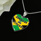 Jamaican Princess Necklace Stainless Steel or 18k Gold Heart Pendant 18-22'' - Express Your Love Gifts